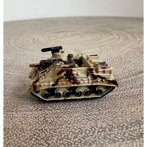 Vintage Military Micro Machines Tank Cannon Tan Brown Green Camo Artillery Toy - Picture 4 of 9